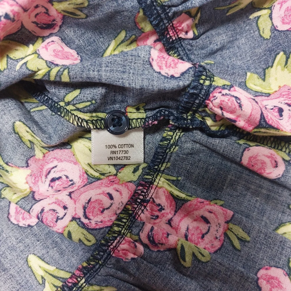 Cherokee Pink and Blue Floral Ruffle Dress Size XS - Picture 8 of 11